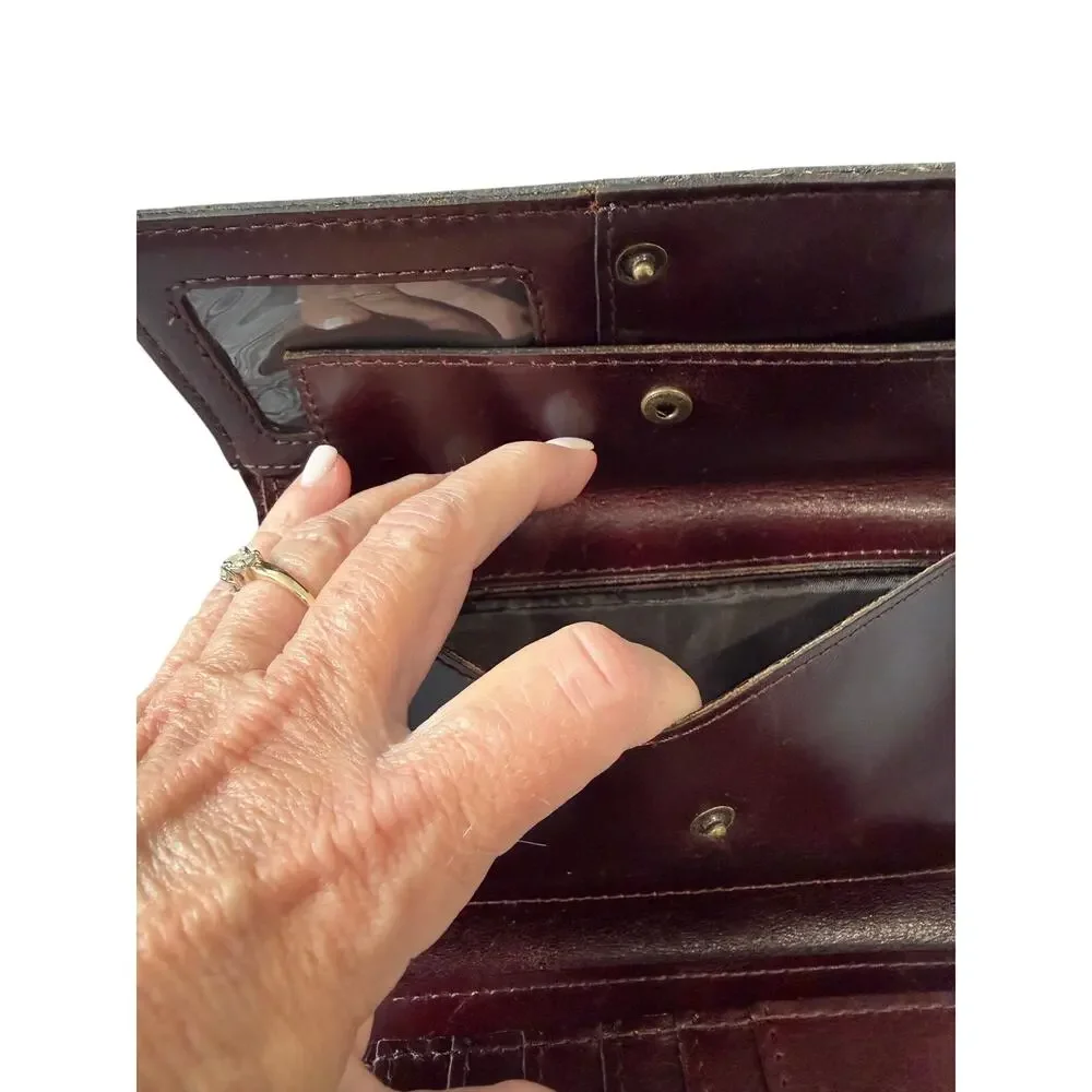 Patricia Nash Terresa Wallet Winter Bloom Leather Trifold RFID Blocking